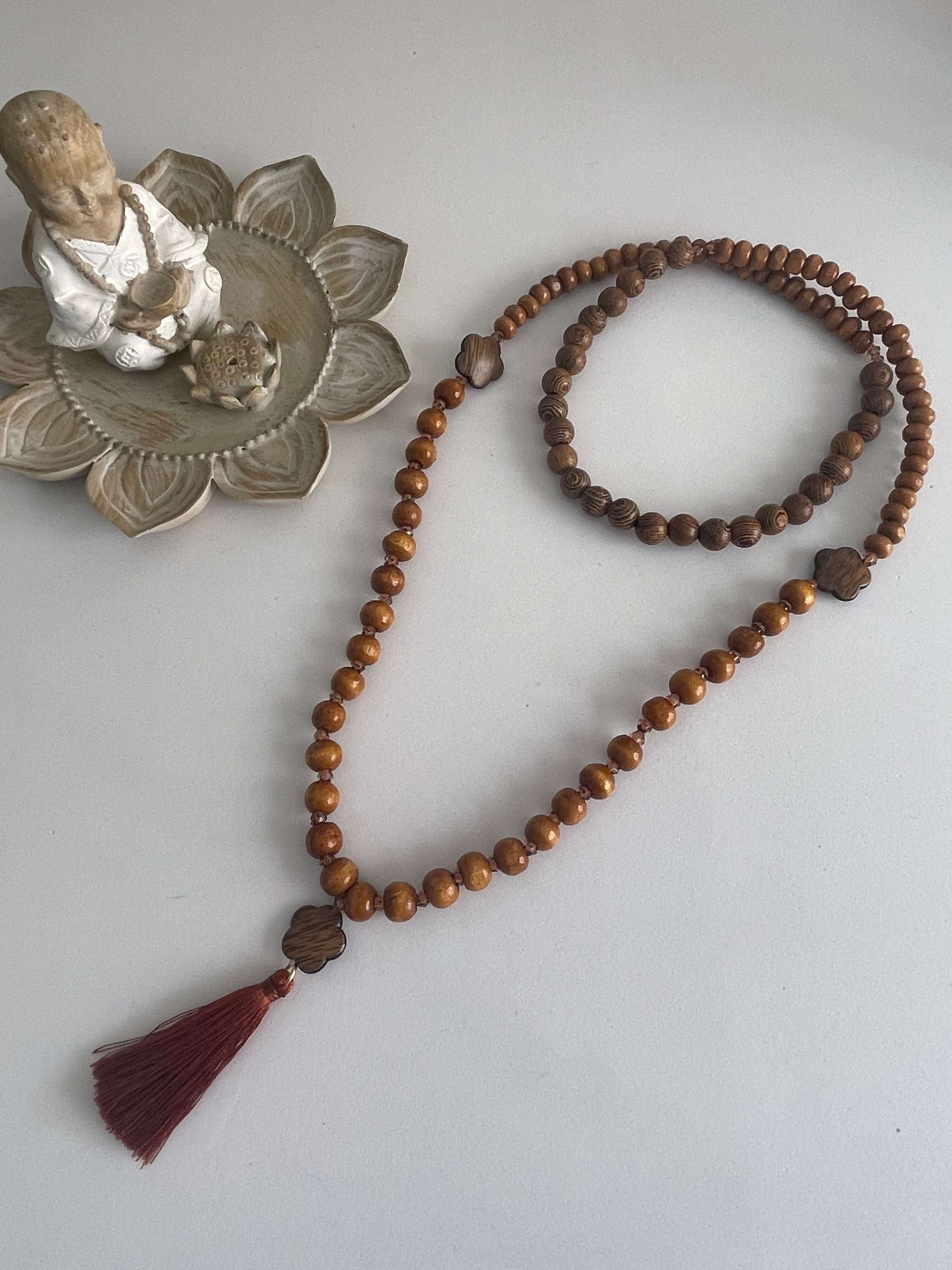 Japamala en Madera Rústica - Mala de108 cuentas